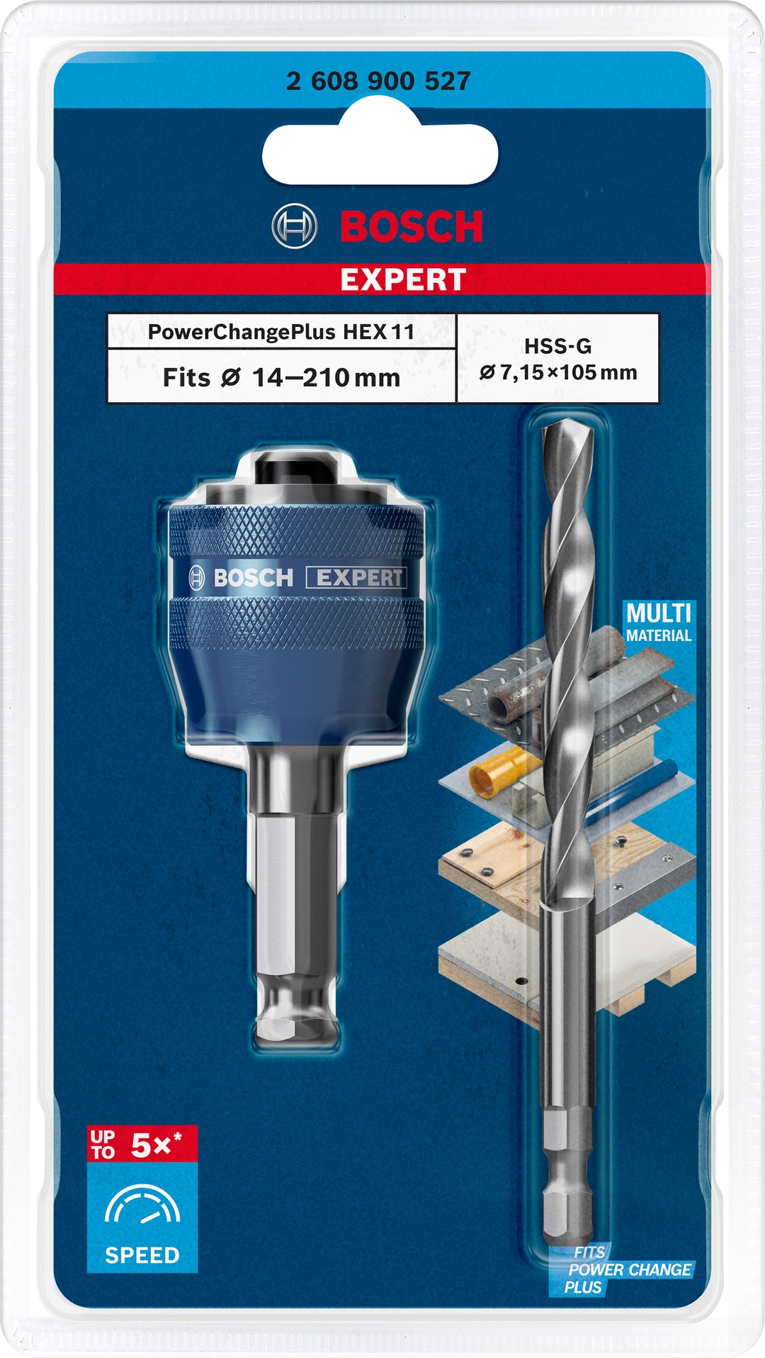 Bosch Professional Adaptateur PowerChange 6pans+foret HSS-G