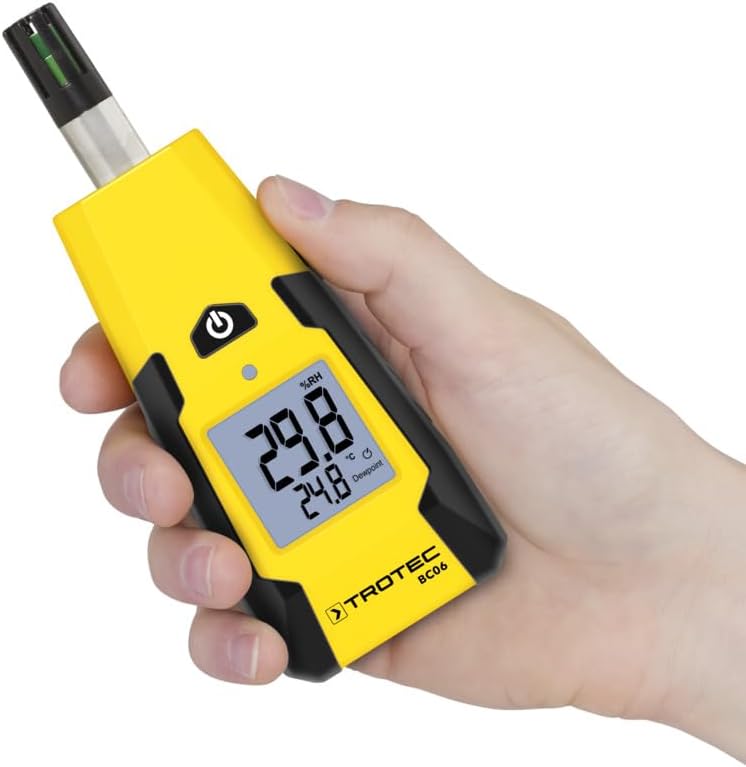 Trotec BC06 Thermo-hygromètre de Poche Professionnel avec Pochette