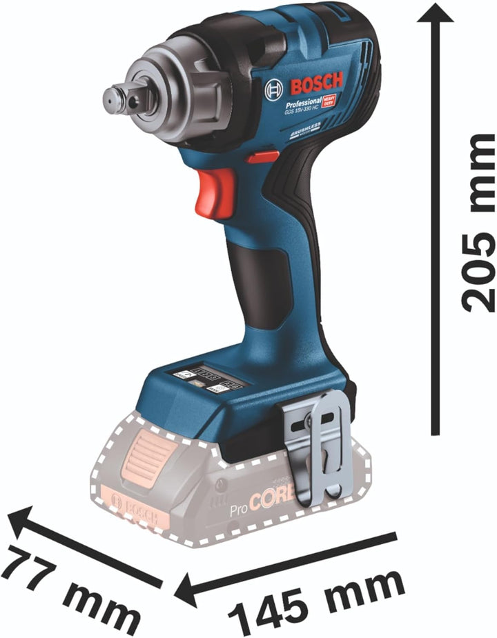 Boulonneuse GDS 18V-330 HC + GBA 2x5,0Ah + GAL 18V-40 L