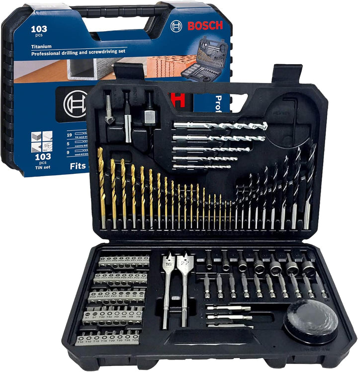 Bosch Professional Coffret Perçage et Vissage 103 Pièces – Kit Complet Professionnel