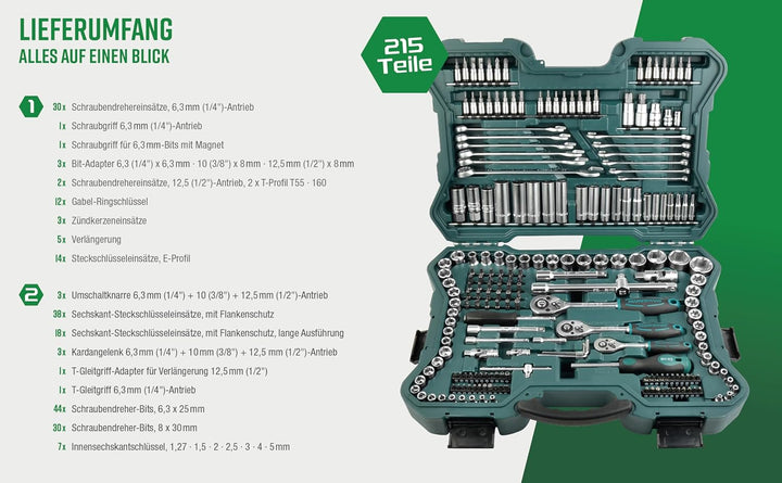 Coffret Douilles Brüder Mannesmann M98430 – 94 pièces Chrome Vanadium