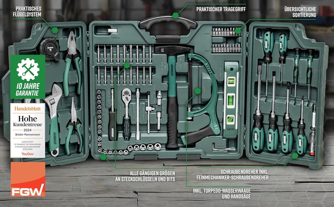 Coffret Outils Universel Brüder Mannesmann 29085 Multi-Usage