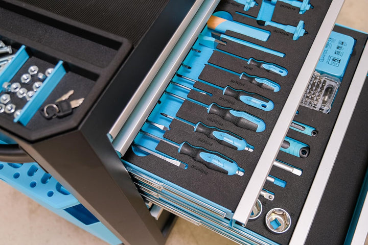 Brüder Mannesmann Q25160 - Tool trolley, 217 pcs. tool assortment