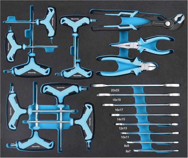 Brüder Mannesmann Q25160 - Tool trolley, 217 pcs. tool assortment
