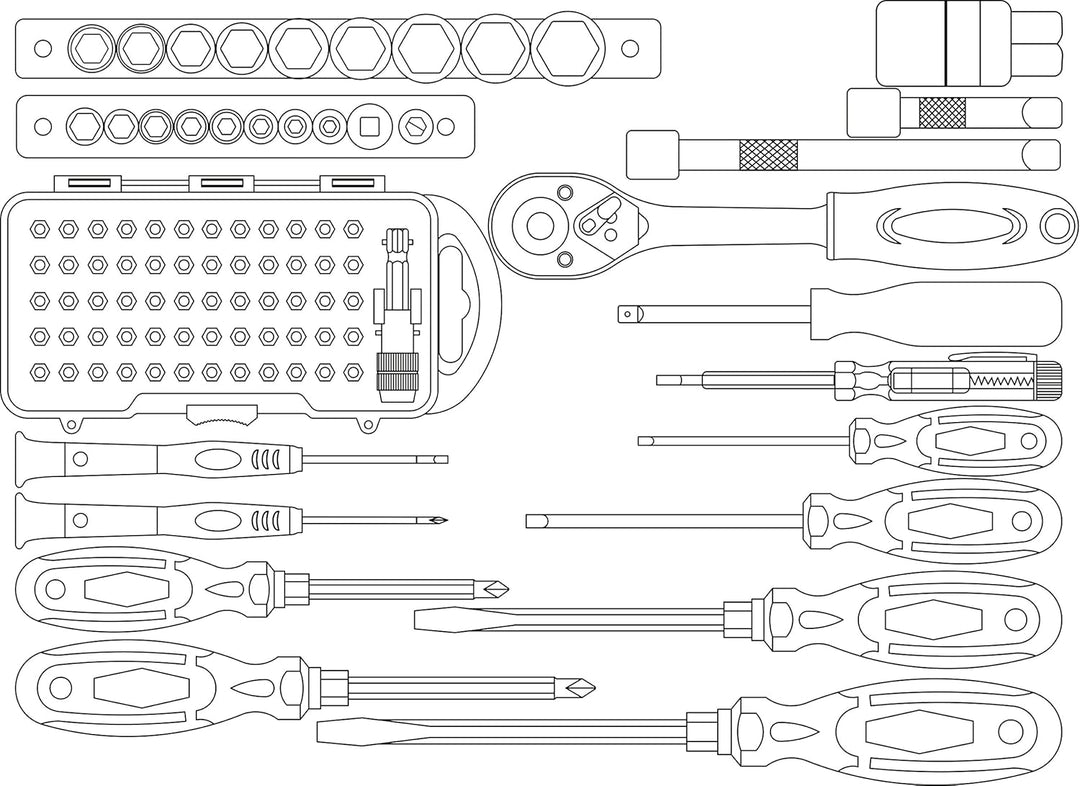 Coffret Outils Brüder Mannesmann M29072 124 Pièces Professionnel