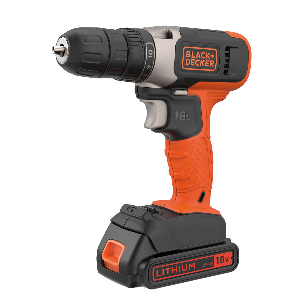 Black+Decker 18 V 1 Speed Drill Driver & 1 x 1.5 Ah Batt - BCD001C1