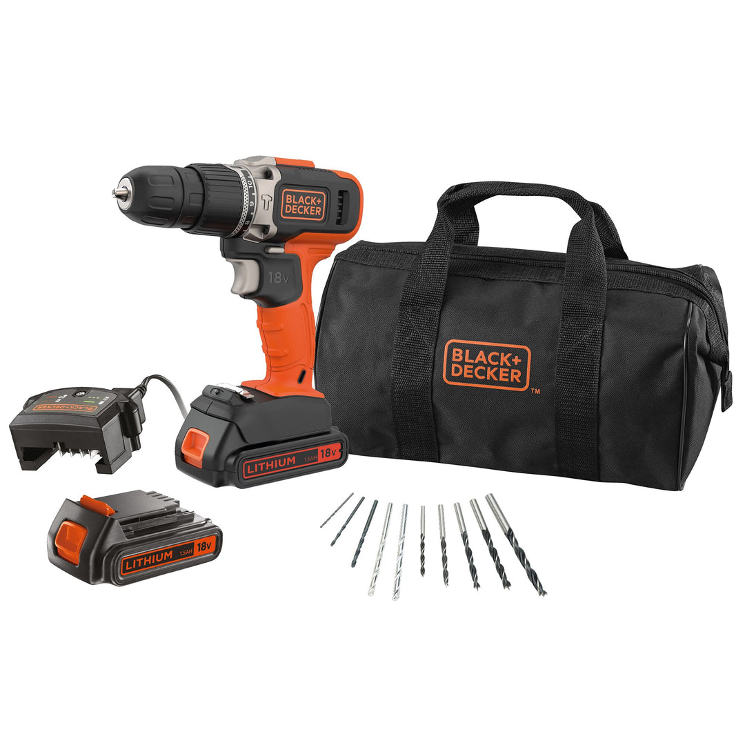 Black+Decker Kit 18 V perc à perc 10 acc softbag - BCD003BA10S