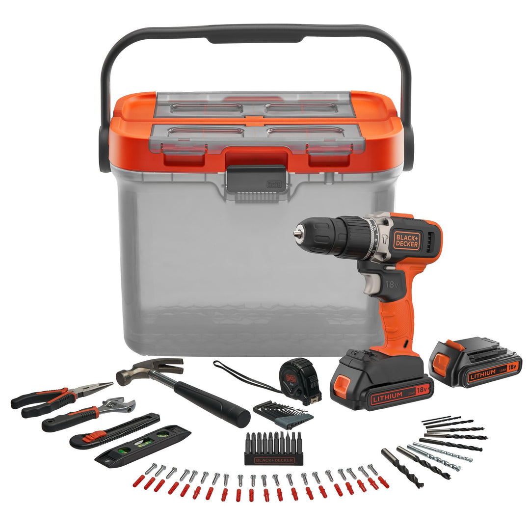 Black+Decker 18 V HD 2 x 1.5 Ah 400mA 78 Accs Tra Box - BCKSB03
