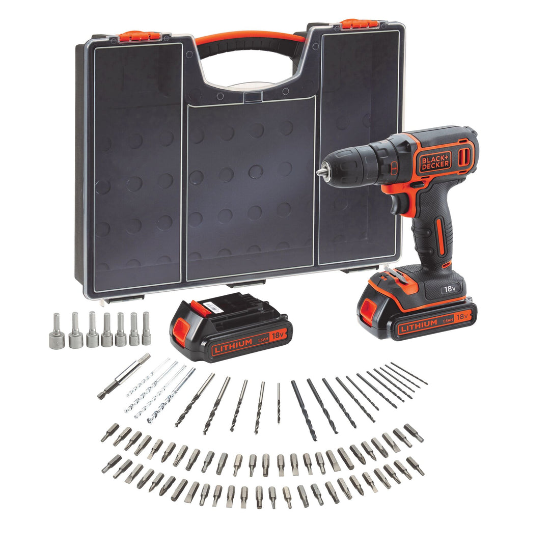 Black+Decker Perceuse/viss. + 80 acc. en organiseur - BDC718AS2O