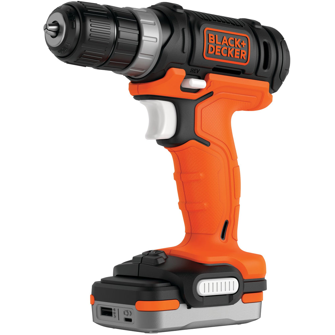 Black+Decker Perceuse/viss. 12 V USB 1.5 Ah + chargeur - BDCDD12S1