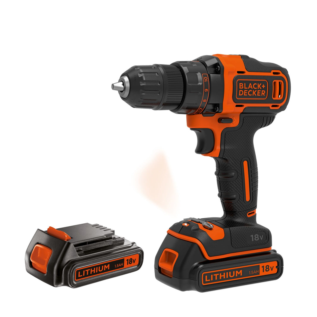 Black+Decker 18 V percuese/vissseuse 2vit. 2batt coffr - BDCDD186KB