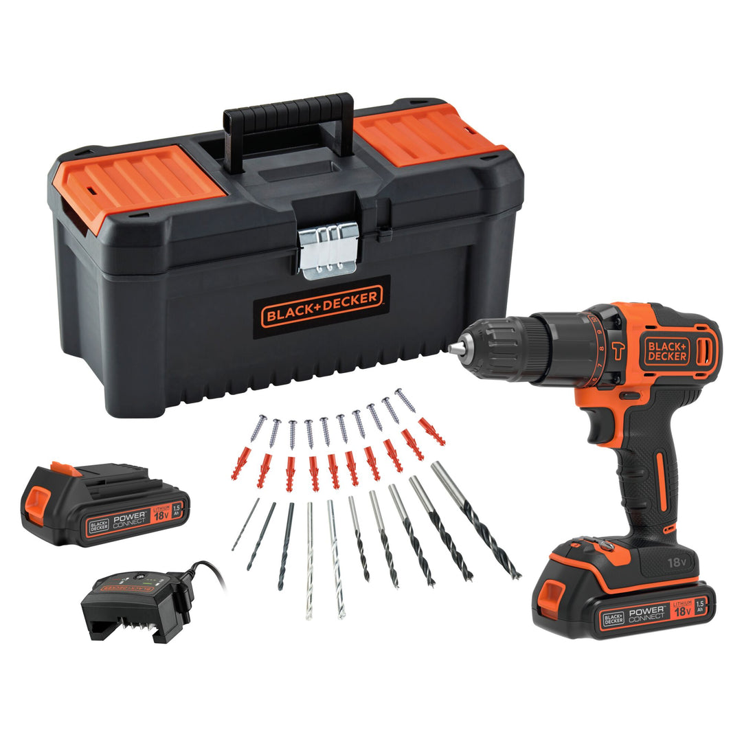 Black+Decker 18 V HD 30Accs 2 x 1.5 Ah 400ma 16TB - BDCHD18C2TA
