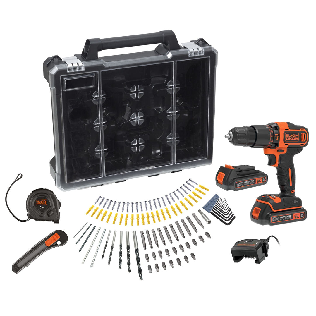 Black+Decker 18 V HD 2 x 2.0 Ah 100accs 400ma MB - BDCHD18D2AB