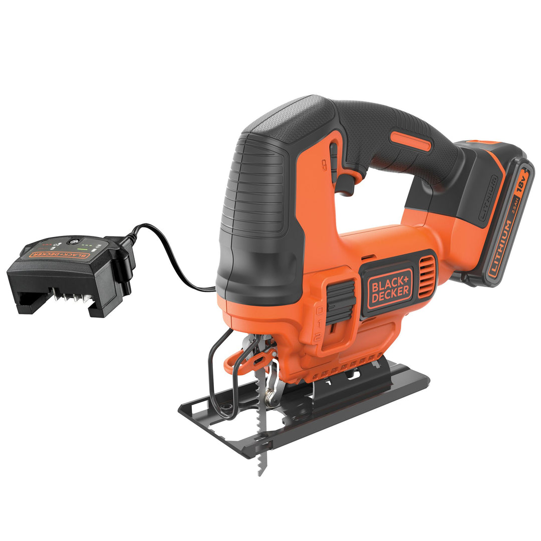 Black+Decker 18 V Jigsaw + 2.5 Ah Battery + 1A Charger - BDCJS18E1