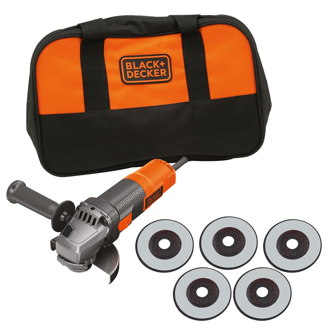 Black+Decker 900 W 125 mm SAG 5 Cutting Discs Bag - BEG220SA5