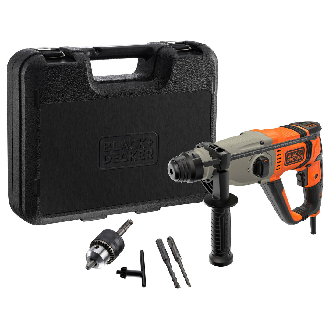 Black+Decker B+D 800 W SDS+ Hammer Drill in Kit Box - BEHS02K
