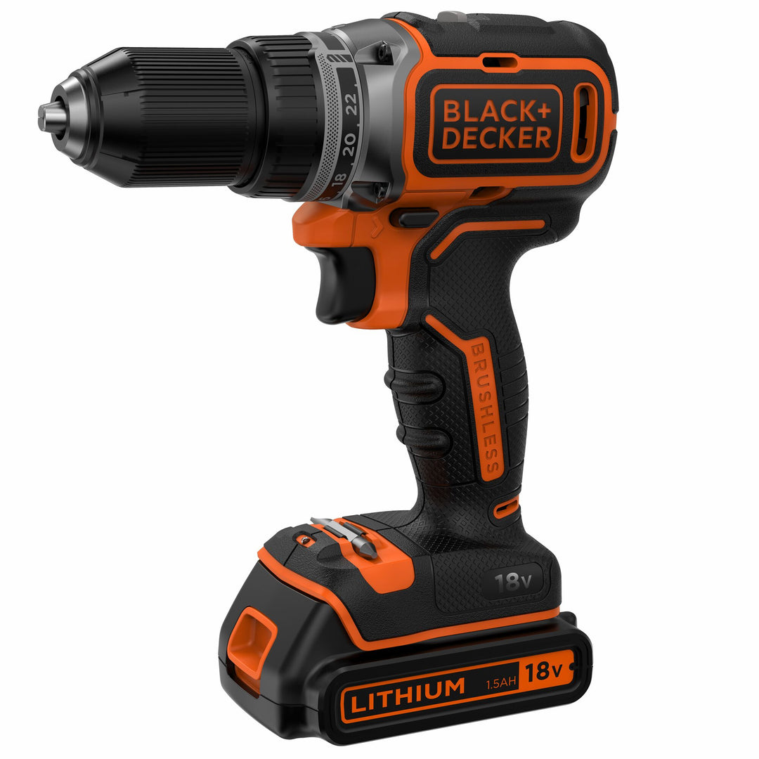Black+Decker Perceuse BRUSHLESS 18 V 1.5 Ah coffret - BL186K