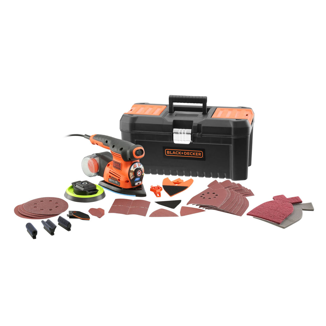 Black+Decker 220 W Multisander plus acc in toolbox - KA280LKA