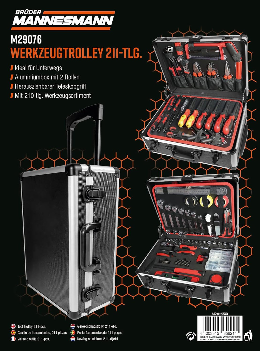 Brüder Mannesmann M29076 - Chariot à outil 211 pièces - MK SELLER EU