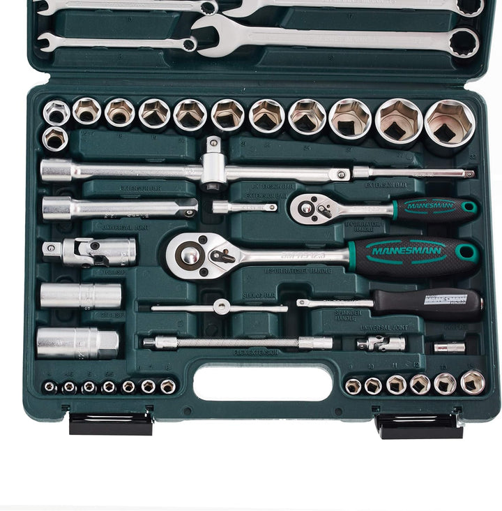 Brüder Mannesmann M29112 - Jeu de Clés et Douilles 0,6 cm (0,25") et 0,5" 82 pièces - MK SELLER EU