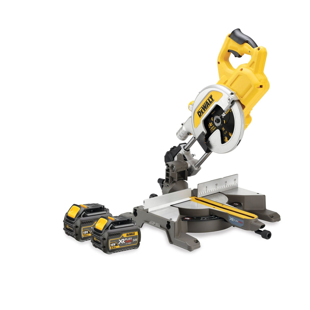 DEWALT Scie à onglets radiale XR FLEXVOLT 54V 2Ah Li - Ion Brushless 216 mm - MK SELLER EU