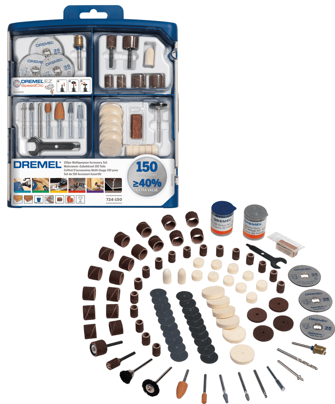 DREMEL 724 Set d'accessoires 150 pcs multi - usage - MK SELLER EU