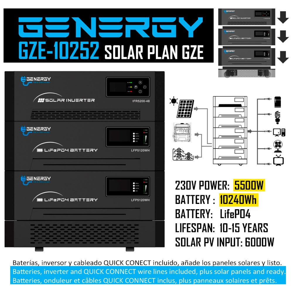 Genergy GZE - 10252 5500 W – Système solaire évolutif - MK SELLER EU