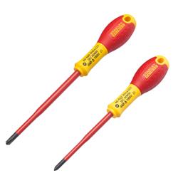 Stanley Tournevis Borniers Isolés 1000 V PH1 x 100 mm et PH2 x 125 mm FATMAX - MK SELLER EU